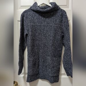 Barbour Malvern Roll Collar Sweater Size 4 Navy Blue Marled Knit NWT